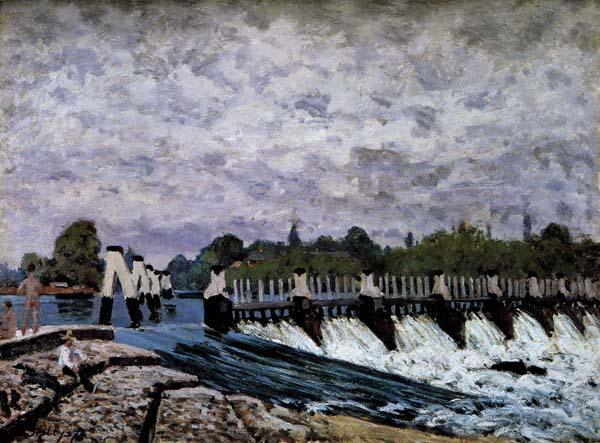 Alfred Sisley Molesey Weir-Morning Sweden oil painting art
